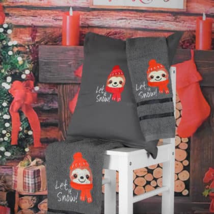 "Let it snow" feliratú szett lajhárral