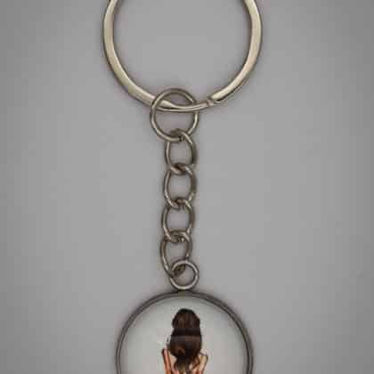 Kék ruhás lány kulcstartó